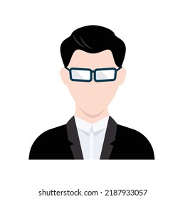 Vector icon of businessman. Avatar of male person in flat design