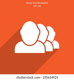 Vector icon of businessman, flat design. Eps 10 illustration.