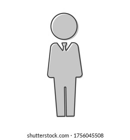 Vector icon of a businessman. Businessman at work cartoon style on white isolated background.