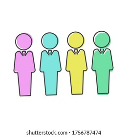 Icono vector de un hombre de negocios. Empresario en el trabajo caricatura estilo sobre fondo blanco aislado.