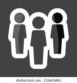 Vector icon of a businessman. Businessman at work colored sticker.Layers grouped for easy editing illustration. For your design.