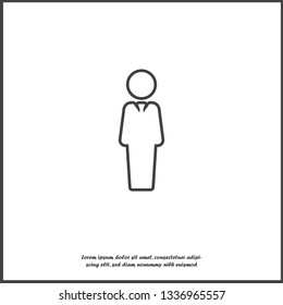  Vector icon of a businessman. Businessman at work on white isolated background. Layers grouped for easy editing illustration. For your design.