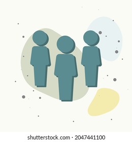 Vector icon of a businessman. Businessman at work on multicolored background. Layers grouped for easy editing illustration. For your design.