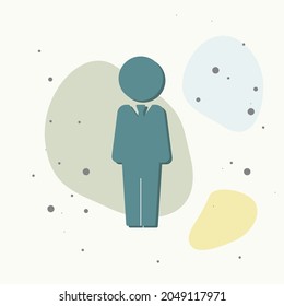 Vector icon of a businessman. Businessman at work on multicolored background. Layers grouped for easy editing illustration. For your design.