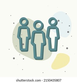 Vector icon of a businessman. Businessman at work on multicolored background. Layers grouped for easy editing illustration. For your design.
