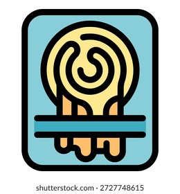 Vektorsymbol der schmelzenden Butter, die langsam ihre physikalische Form von fest zu flüssig ändert