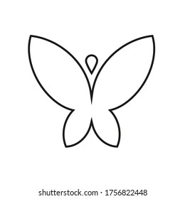 Vector icon butterflies ,contour color gray flat style