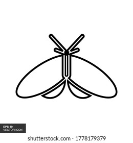 Vector icon of a butterfly with a flat style. Insect concept. white background.