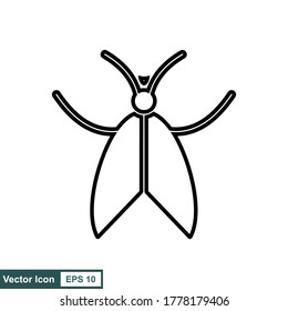 Vector icon of a butterfly with a flat style. Insect concept. white background.