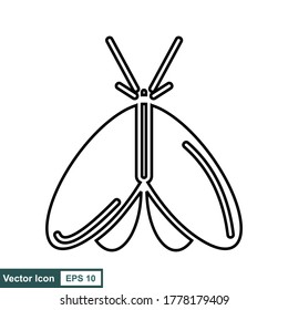 Vector icon of a butterfly with a flat style. Insect concept. white background.