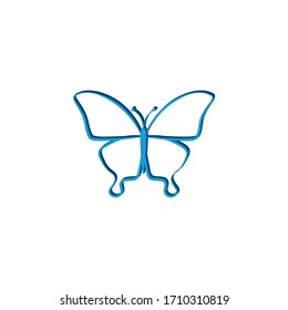 Vector icon butterfly
isometric. 3d  sign isolated on white background.