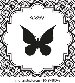Vector icon butterfly on a geometric background
