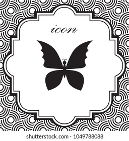 Vector icon butterfly on a geometric background