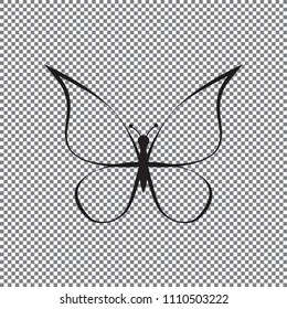 Vector icon butterfly on a transparent background
