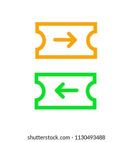 Vector icon for buying and returning tickets.