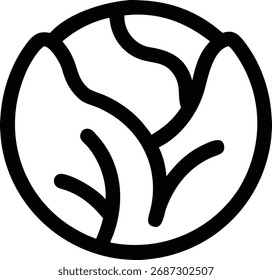 Vektorsymbol eines Kohls auf weißem Hintergrund