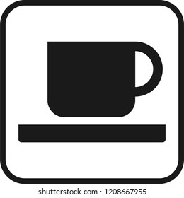 a vector  icon of cafe place, glyph design, black color, modern style, common public sign 