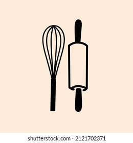 Vector icon of cake and bread maker tool