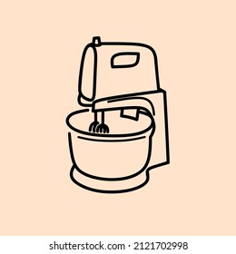 Vector icon of cake and bread maker tool