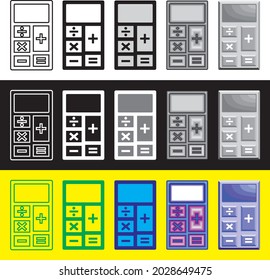 vector icon, calculator icon. drawing calculator with several different styles. vector calculator image that can be edited for complete article icons, web pages, icon designs. etc