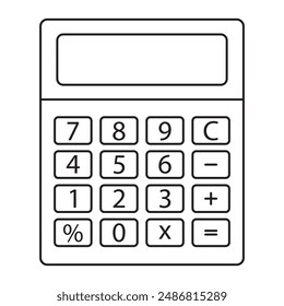 Vector Icon of a Calculator, Calculator Icon for Math and Finance, Digital Calculator Vector Icon, Calculator Icon for Education and Office Use