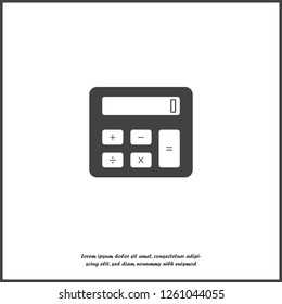 Vector icon calculator icon on white isolated background. Layers grouped for easy editing illustration. For your design.