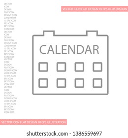 Vector icon calendar 10 EPS . Lorem Ipsum Illustration design