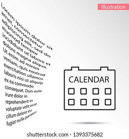 Vector icon calendar 10 EPS . Lorem Ipsum Illustration design
