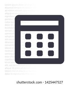 Vector icon calendar 10 EPS . Lorem Ipsum Illustration design