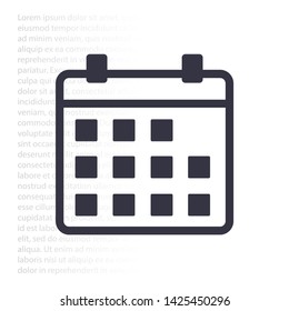 Vector icon calendar 10 EPS . Lorem Ipsum Illustration design