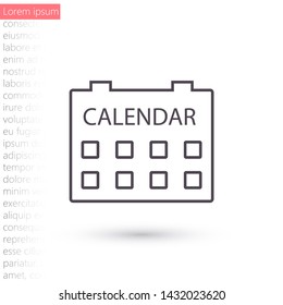 Vector icon calendar 10 EPS . Lorem Ipsum Illustration design