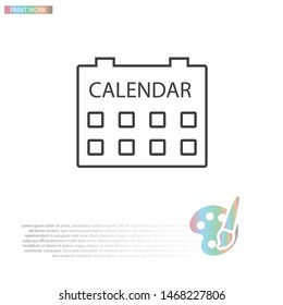 Vector icon calendar 10 EPS . Lorem Ipsum Illustration design