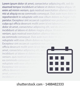 Vector icon calendar 10 EPS . Lorem Ipsum Illustration design