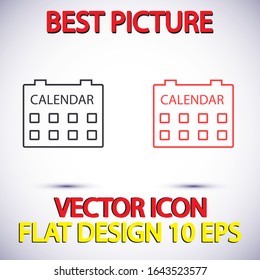 Vector icon calendar 10 EPS . Lorem Ipsum Illustration design