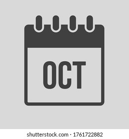 Vector icon calendar autumn month - October. Sign of the year. Vector illustration.