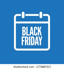 Vektorsymbol Kalendertag - Schwarzer Freitag - großer Verkauf. Konzept flach Stil für Ihr Geschäft, Marketing, Promo, Website. Vektorelement für Karte, Flyer, Poster, Coupon, Aufkleber.