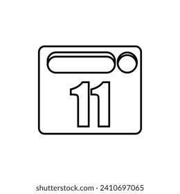 Vector icon calendar event on the 11th