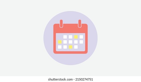 Vector icon of calendar flat design. Calendar symbol vector illustration