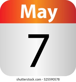 Vector icon calendar. Modern design. May, 7