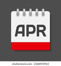 Mes del calendario de iconos del vector - Abril. Ilustración de icono del vector estilo mínimo plano. Lista de fechas del mes, lista de tareas pendientes. Calendario en la pared. Pictograma de planificación y programación