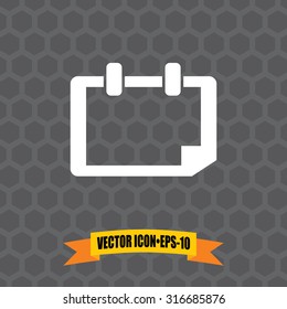 Vector Icon of Calendar on Dark Gray Background. Eps.10.