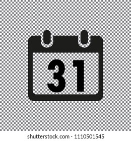 Vector icon calendar on a transparent background