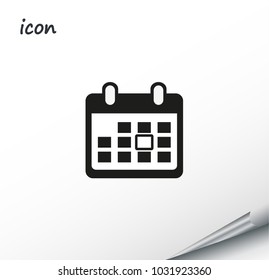 Vector icon calendar on a wrapped silver sheet