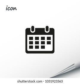 Vector icon calendar on a wrapped silver sheet