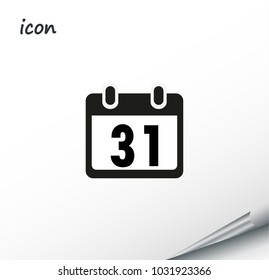 Vector icon calendar on a wrapped silver sheet