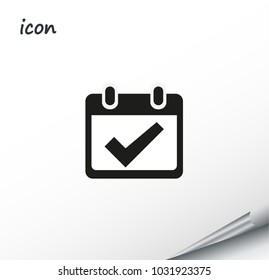 Vector icon calendar on a wrapped silver sheet