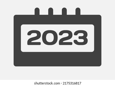 Vector icon calendar page - year 2023. Annual, meeting, appointment. Agenda app, business deadline. Can be used for process, presentation, layout, banner and graph