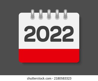 Vector icon calendar page - year 2022. Annual, meeting, appointment. Agenda app, business deadline. Can be used for process, presentation, layout, banner and graph