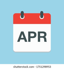 Icono vector de calendario de invierno mes - abril. Signo del año. Ilustración vectorial.