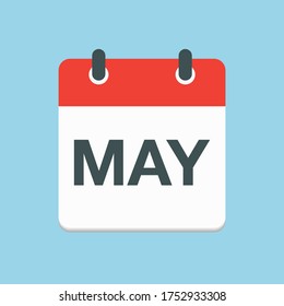 Vector icon calendar spring month - May. Sign of the year. Vector illustration.